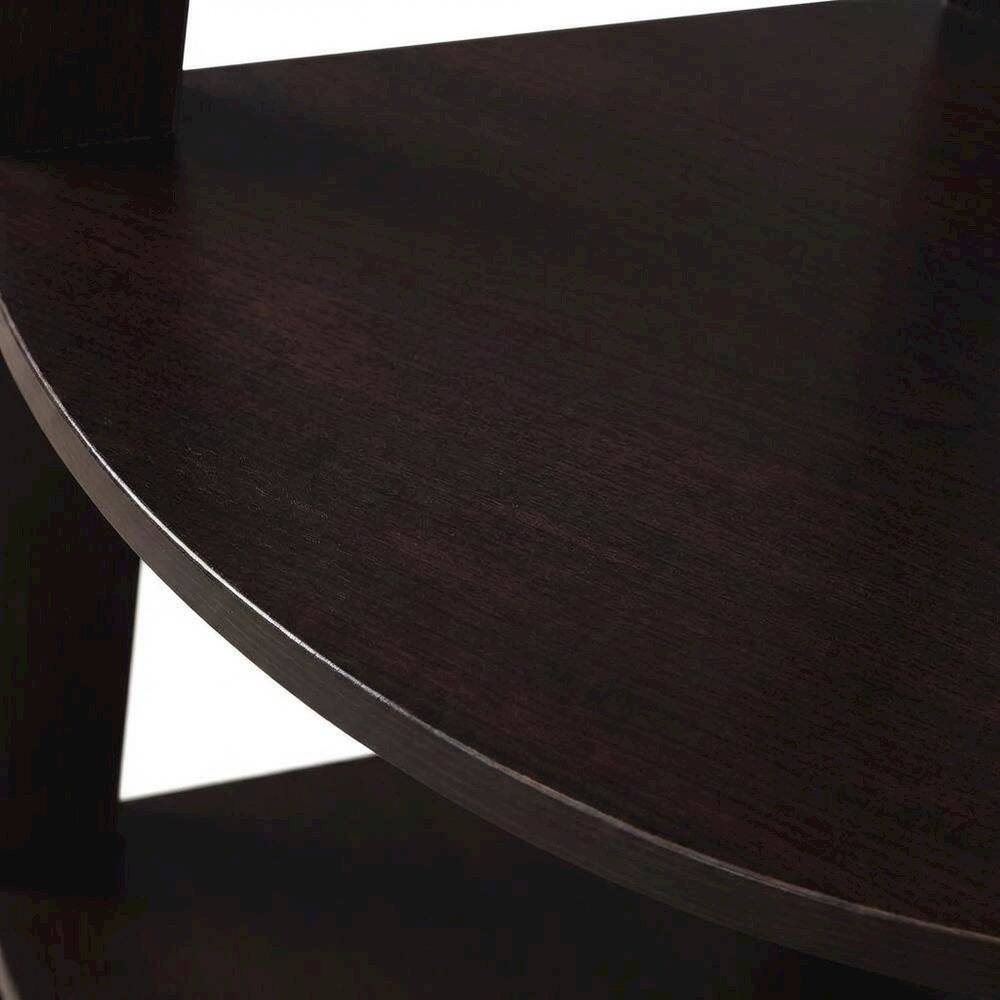 Alt View 3. FurniFact - Espresso 5-Tier Corner Bookshelf - Contemporary Style - Espresso.