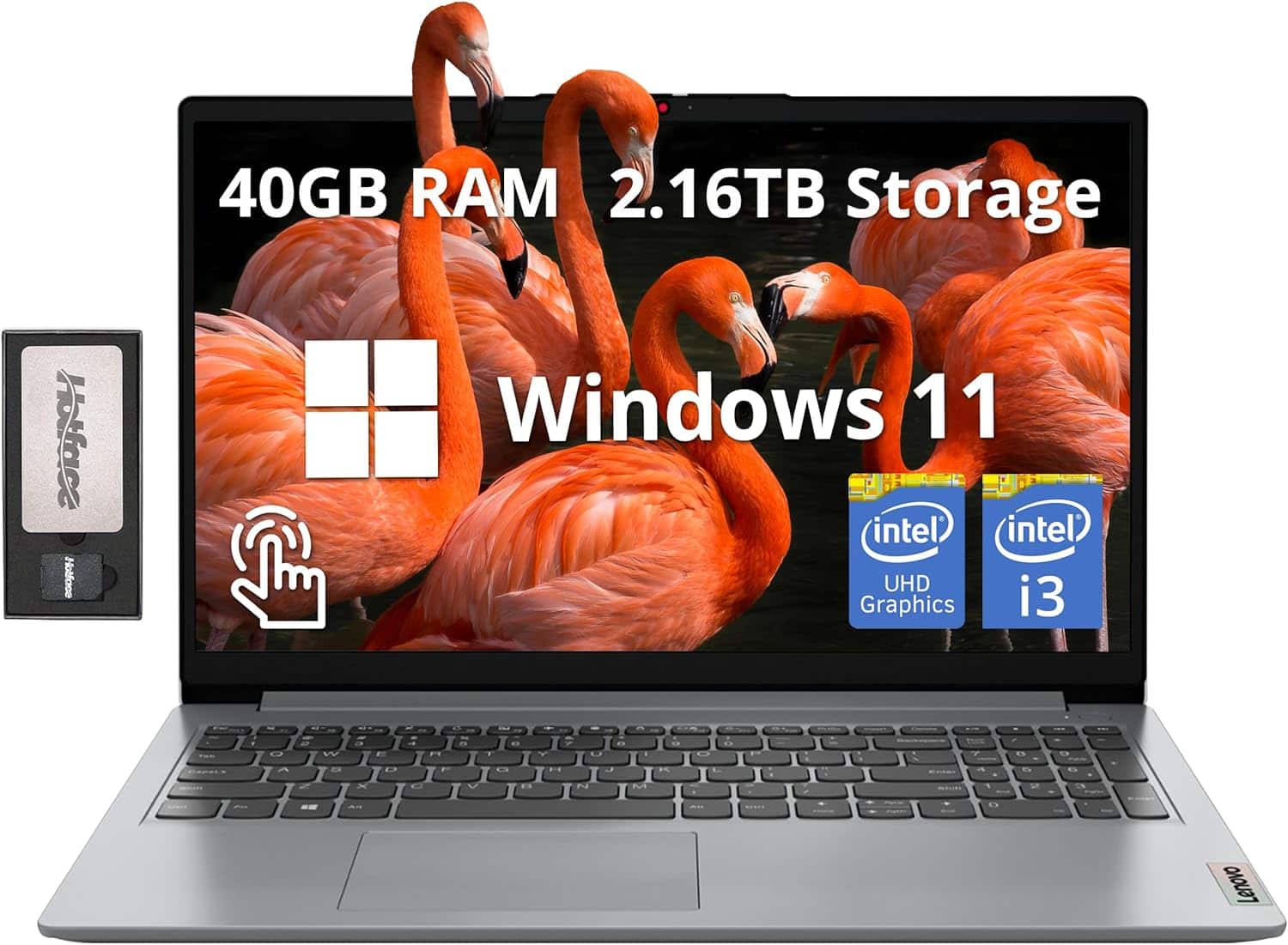 Lenovo - Ideapad 1i 15.6" FHD Touchscreen Laptop,Intel i3 1215U,40GB RAM,2TB SSD+128GB Docking Station,Windows 11 - Gray