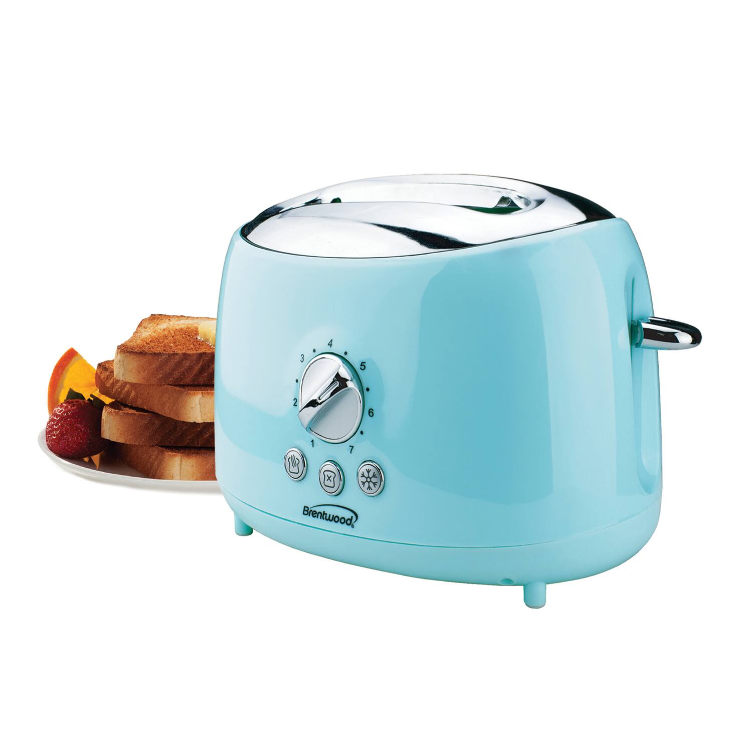 Back. Brentwood - Brentwood Cool Touch 2-Slice Extra Wide Slot Retro Toaster in Blue - Blue.