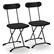 Front. Costway - 2-Pack Folding Chair with Metal Curved Feet Wide Seat & Ergonomic Backrest - Black.