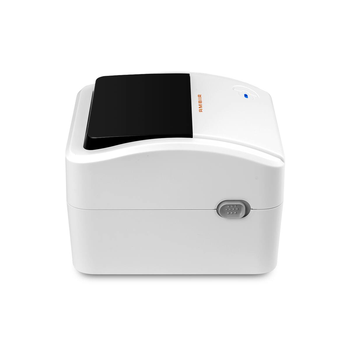 Left. Ambir Technology Inc - AMBIR LP400-NE 4'' 203 DPI Network Label Printer - White and Black.