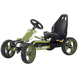 Aosom - Go Kart for Kids with Adjustable Seat for 3-6 Year Old Boys and Girls