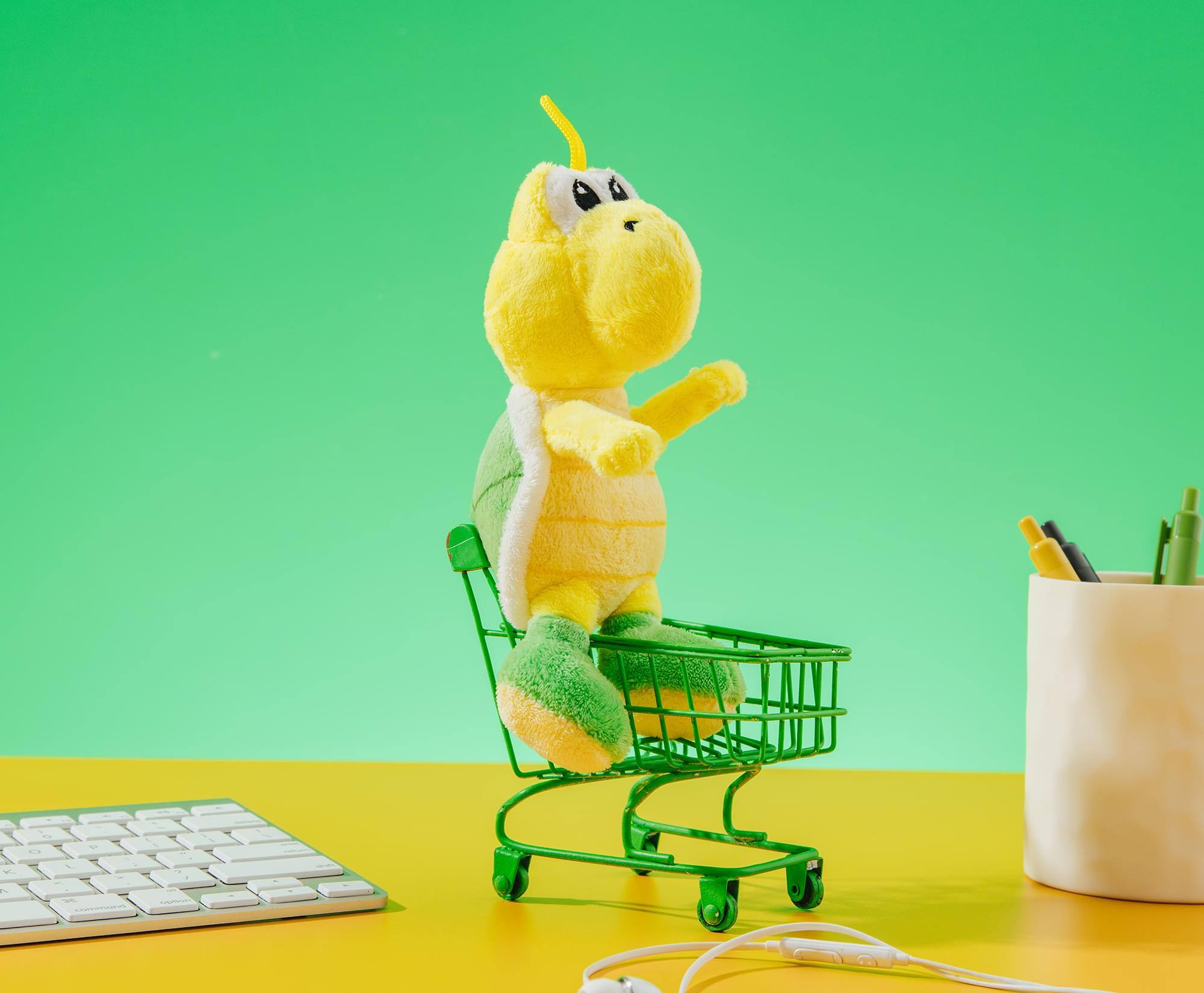 Alt View 4. Super Mario Bros. - Super Mario Bros. Nintendo Villains 7" Plush: Koopa Troopa - Yellow.