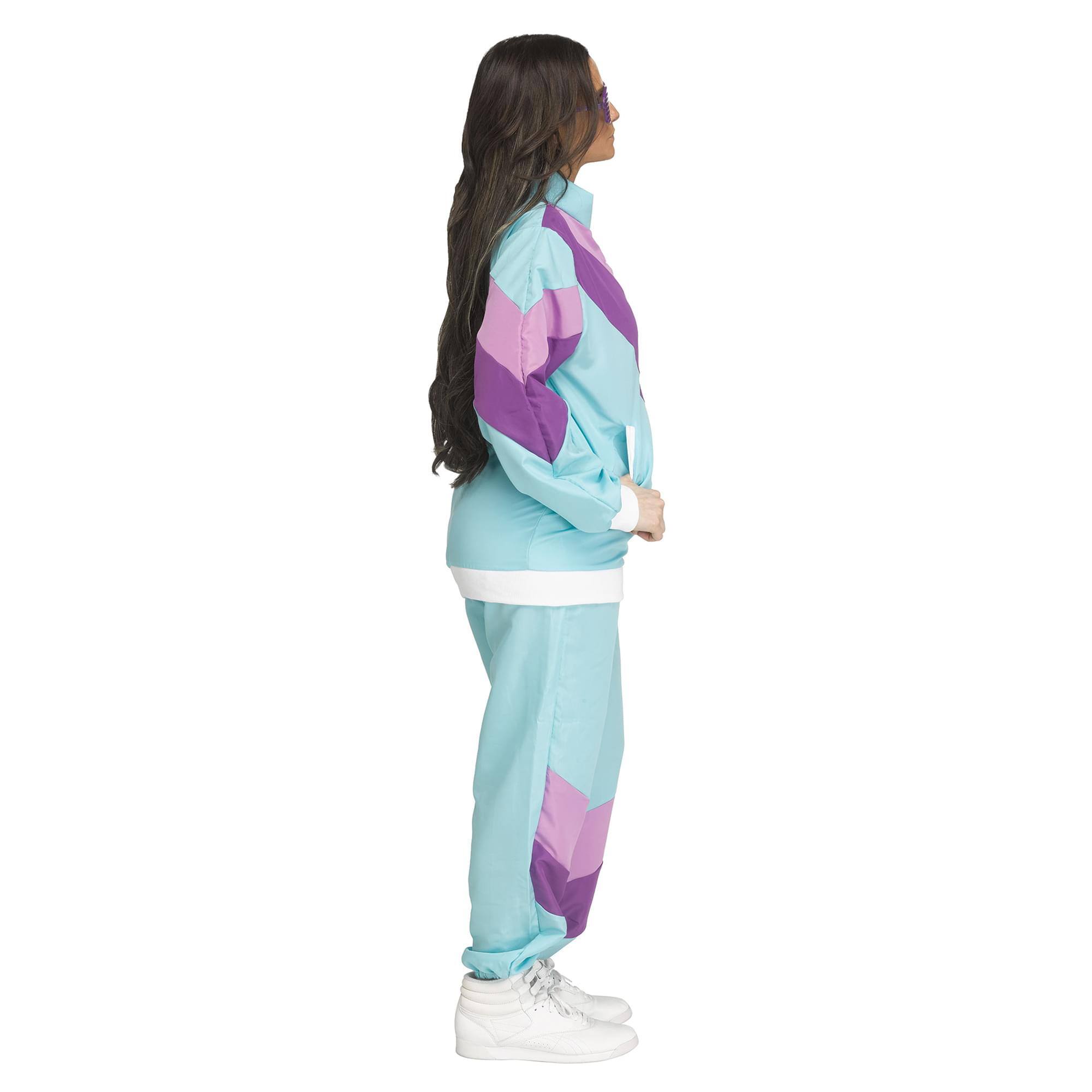 Alt View 2. Funworld - 80's Track Suit Adult Costume | S/M - Blue.