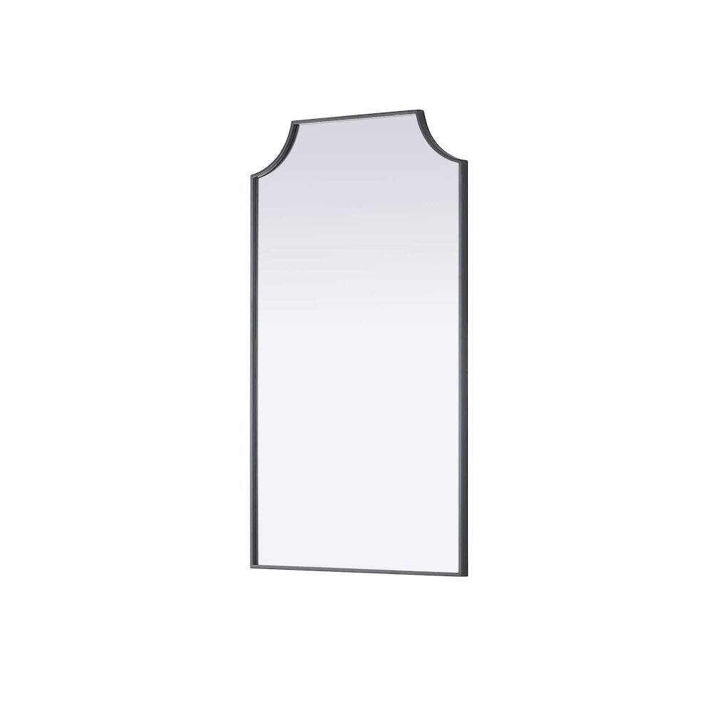 Back. Elegant Kitchen and Bath - Notched Metal Mirror 24x42 inch in Black - Black.
