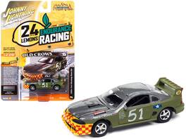 Johnny Lightning - 1990s Ford Mustang Race Car #51 Military Green Dark Silver Old Crows 24H Lemons Limited 4740pcs Street Freaks 1/64 - Military Green and Dark Silver Metallic