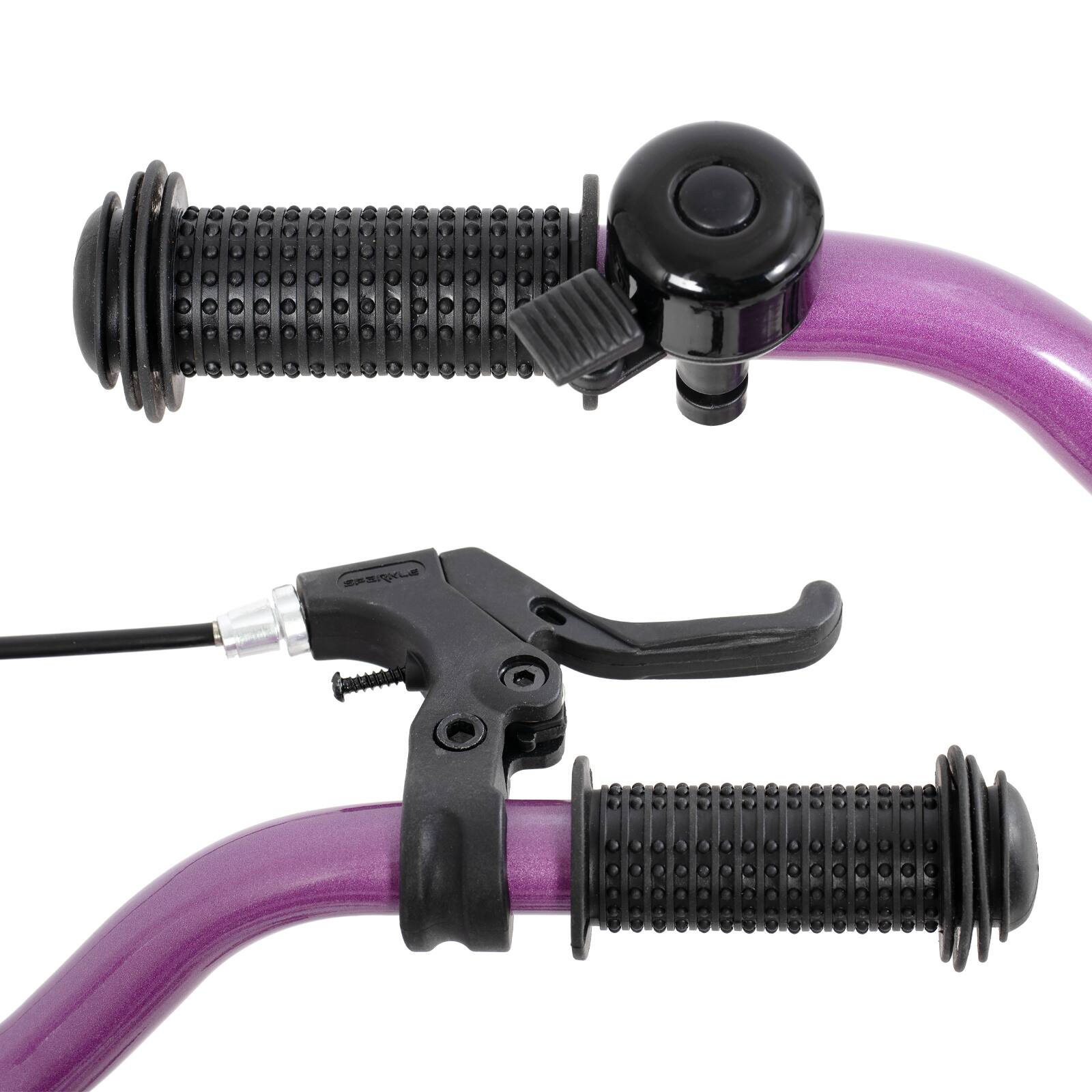 Alt View 6. HILAND - Starry Kids Bike for Girls Ages 2-4, 12 Inch Kids Bicycle with Training Wheels, Rear Rack and Dual Brake, Purple - Purple.