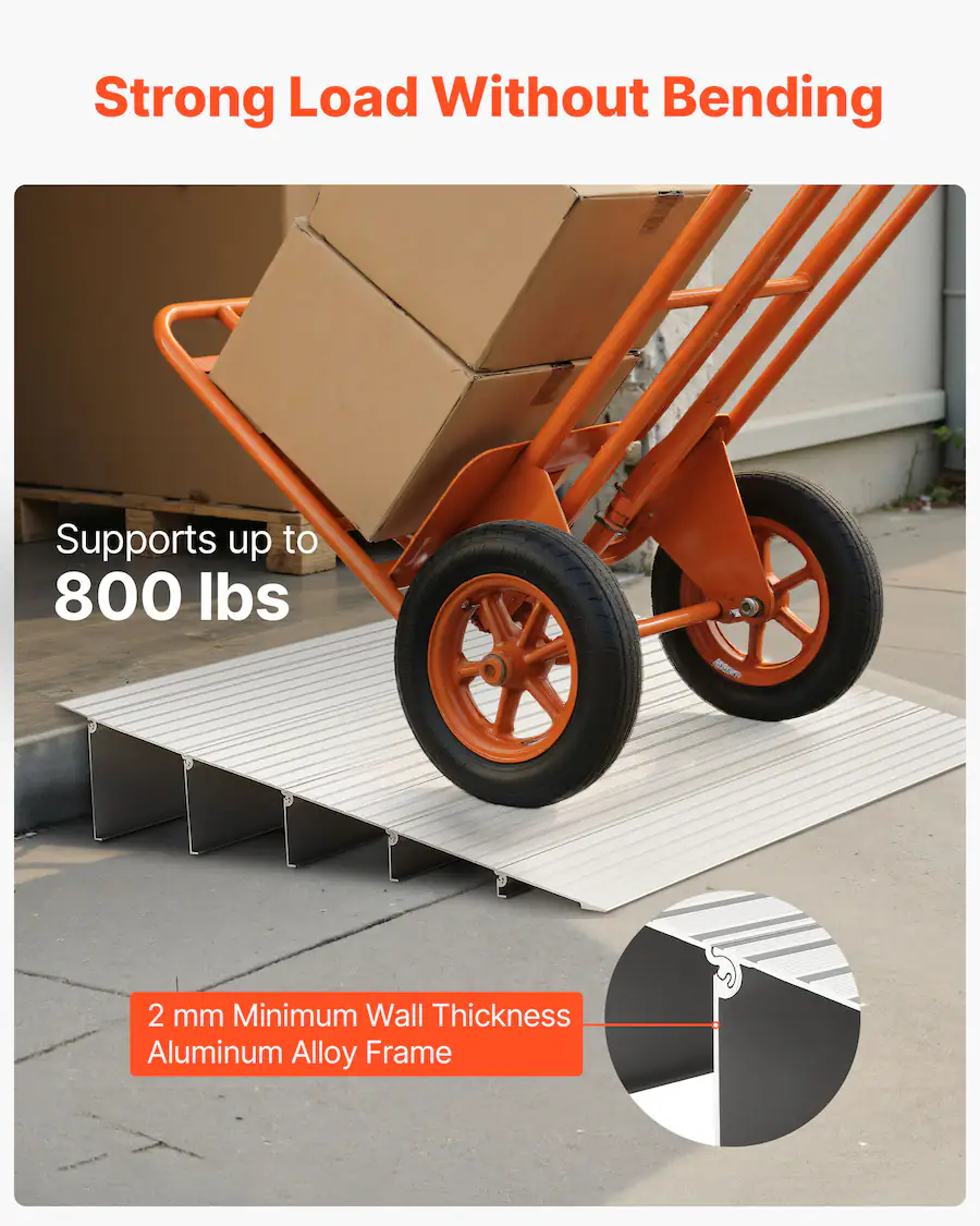 Helicopter Loading Ramp VEVOR Door Threshold Ramp,5 inch Rise,Aluminum Alloy Threshold Ramp ...