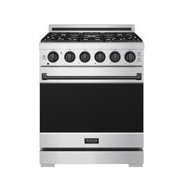 Gordon Ramsay Series by Thor Kitchen 4.55 Cu. Ft Freestanding Gas Range with Black Hardware - Stainless Steel