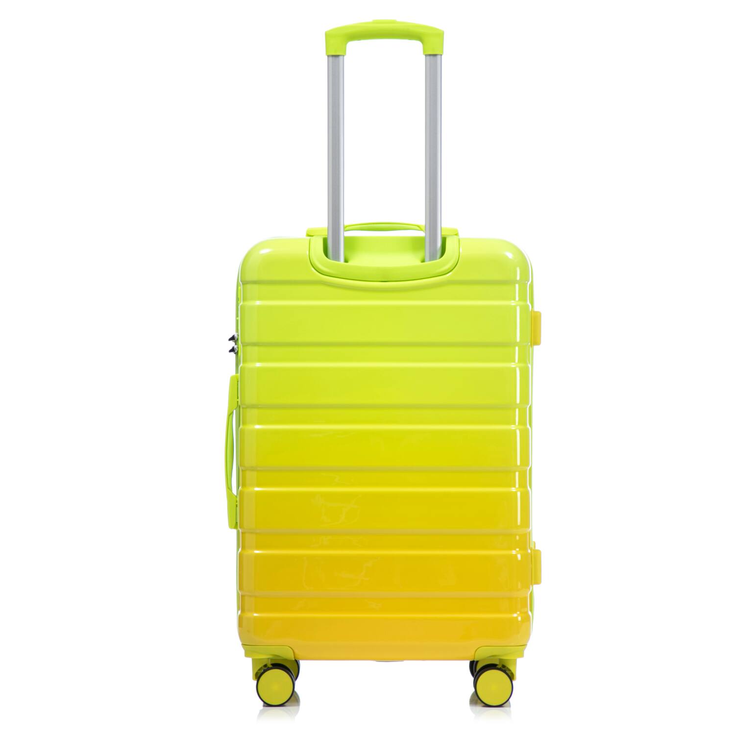 Back. YONWAY - 3-Piece Hardshell Luggage,  with Double Spinner Wheels, ABS+PCTravel Suitcase, With Gradient Color - Green.