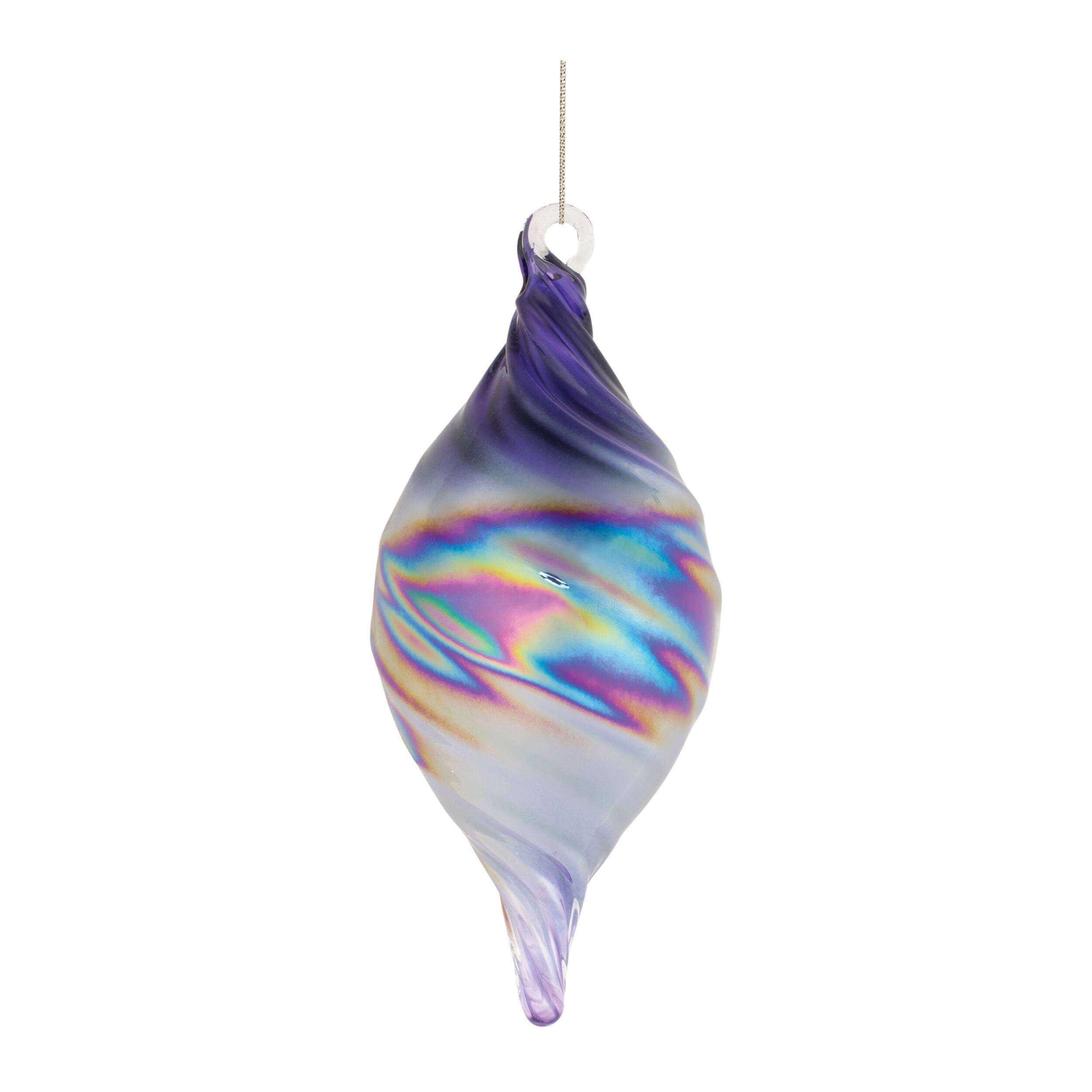Back. BreeBe - Purple Iridescent Ornaments (Set of 12) - Purple, Iridescent.