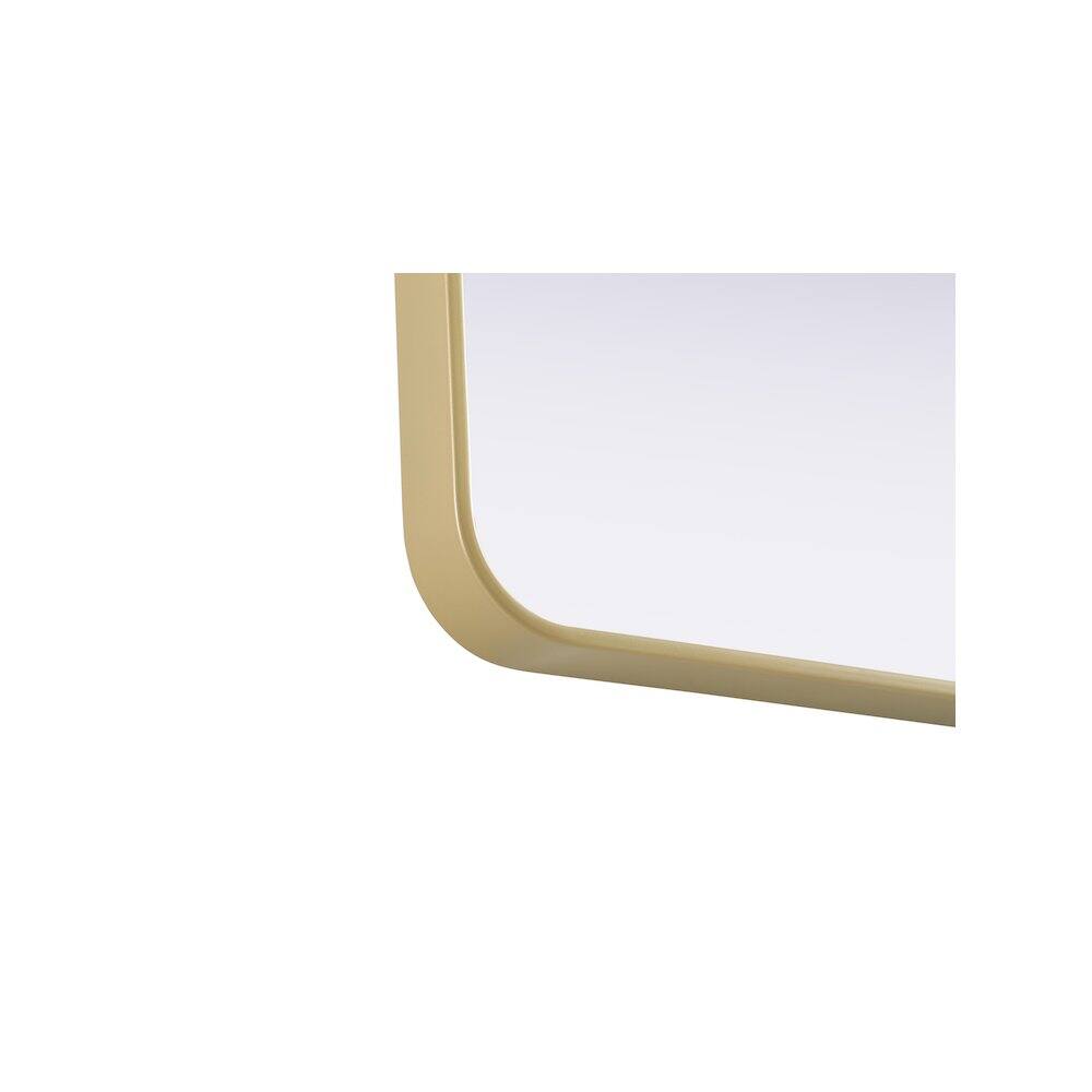 Left. Elegant Decor - Contour Metal Rectangle Mirror 27x36 in Brass - Brass.