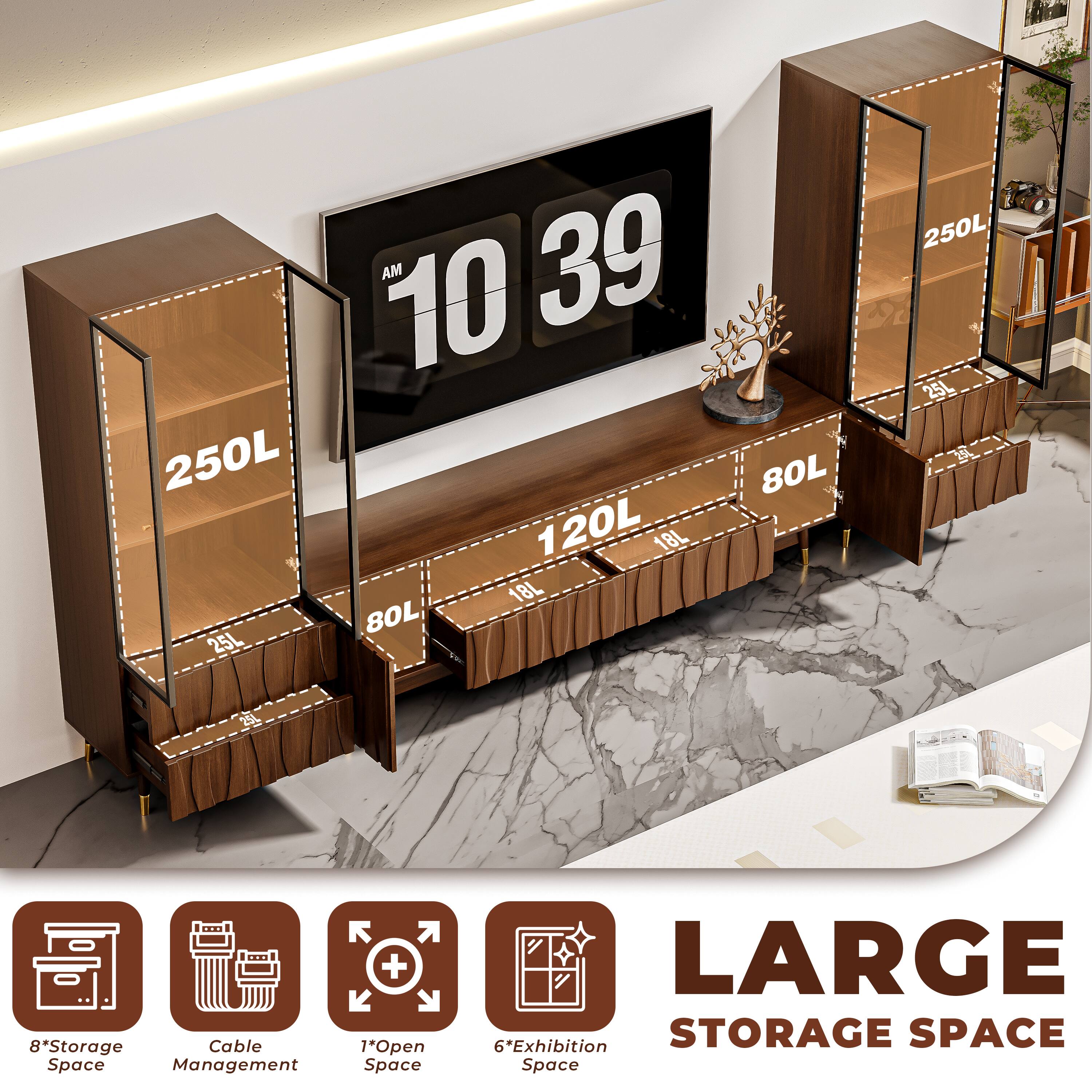 - 250L
- 25L
- 10 AM
- 39
- 80L
- 120L
- 18L
- 18L
- 80L
- 250L
- 25L
- 25

8*Storage Space
Cable Management
1*Open Space
6*Exhibition Space

LARGE STORAGE SPACE