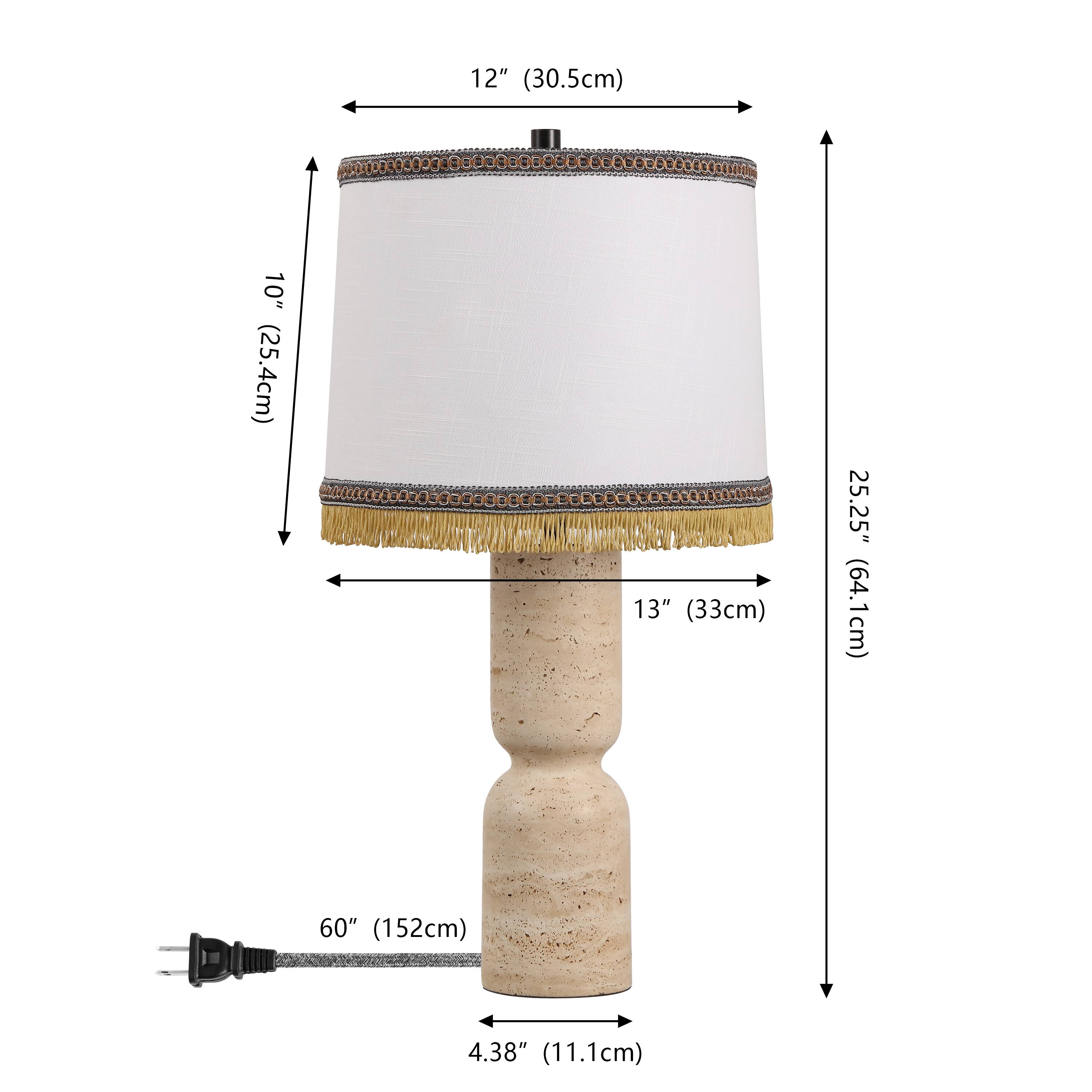 12" (30.5cm)  
10" (25.4cm)  
13" (33cm)  
25.25" (64.1cm)  
60" (152cm)  
4.38" (11.1cm)