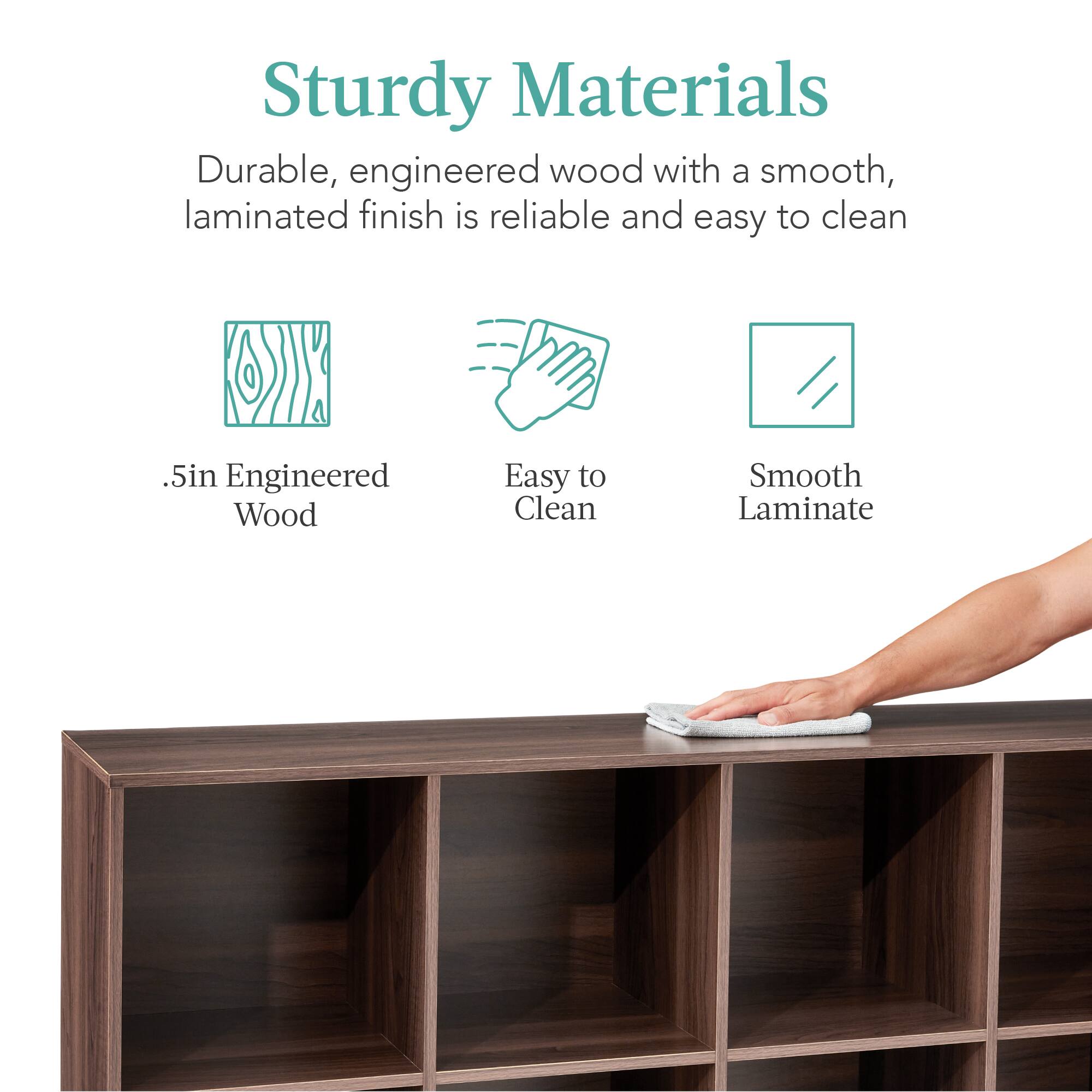 Sturdy Materials: Durable, engineered wood with a smooth, laminated finish is reliable and easy to clean. 

- .5in Engineered Wood
- Easy to Clean
- Smooth Laminate