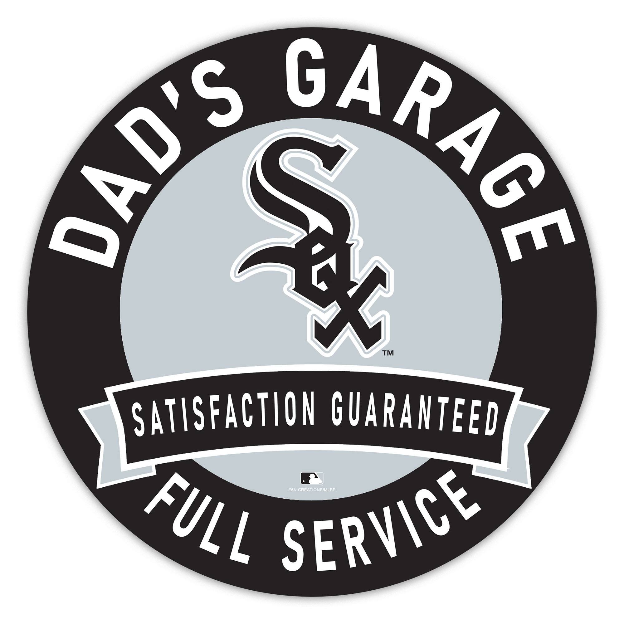 Chicago White Sox 16" Dad's Garage Wood Sign