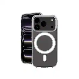 Qixxronics - Magnetic Phone Cover for iPhone 17 Pro Max, Shockproof Magnetic Case Compatible with iPhone 17 Pro Max - Clear