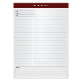 TOPS - Docket Gold Notepads, 8.5" x 11.75", Quad, 40 Sheets/Pad, 4 Pads/Pack - White