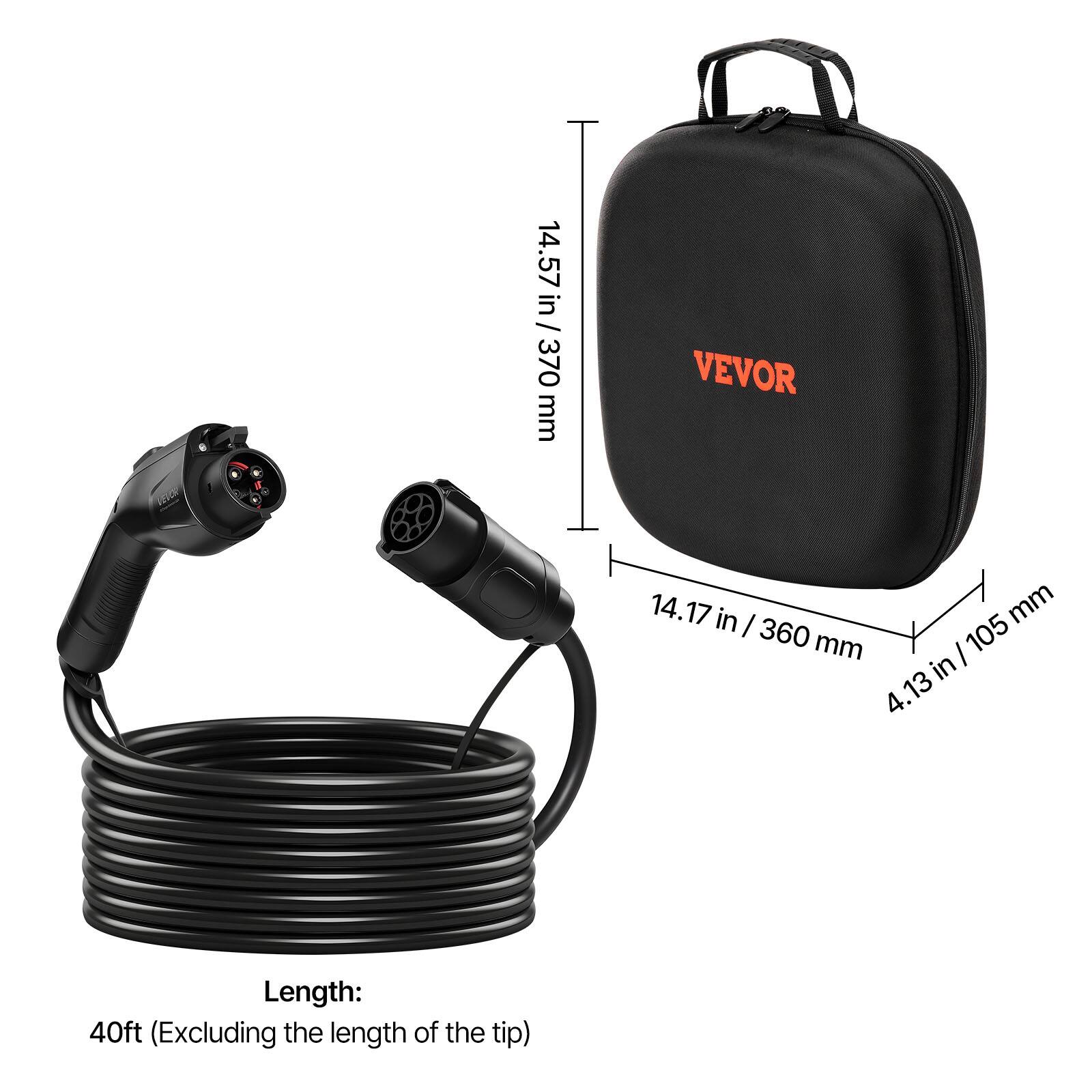 VEVOR EV Charger Extension Cable, 32Amp 40 ft J1772 Extension Cord