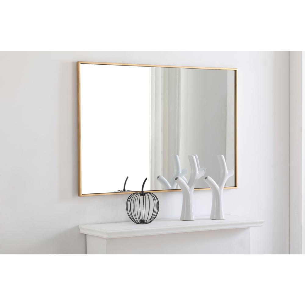 Alt View 4. Elegant Decor - Metal frame Rectangle Mirror 28 inch Brass - Brass.