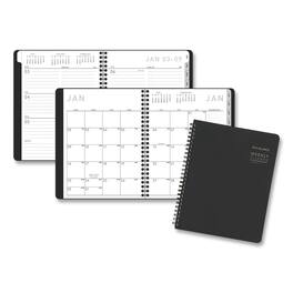 AT-A-GLANCE - Contemporary Lite Weekly Monthly Planner 8.75 x 7 Black Simulated Leather Cover 12 Month Jan to Dec 2026