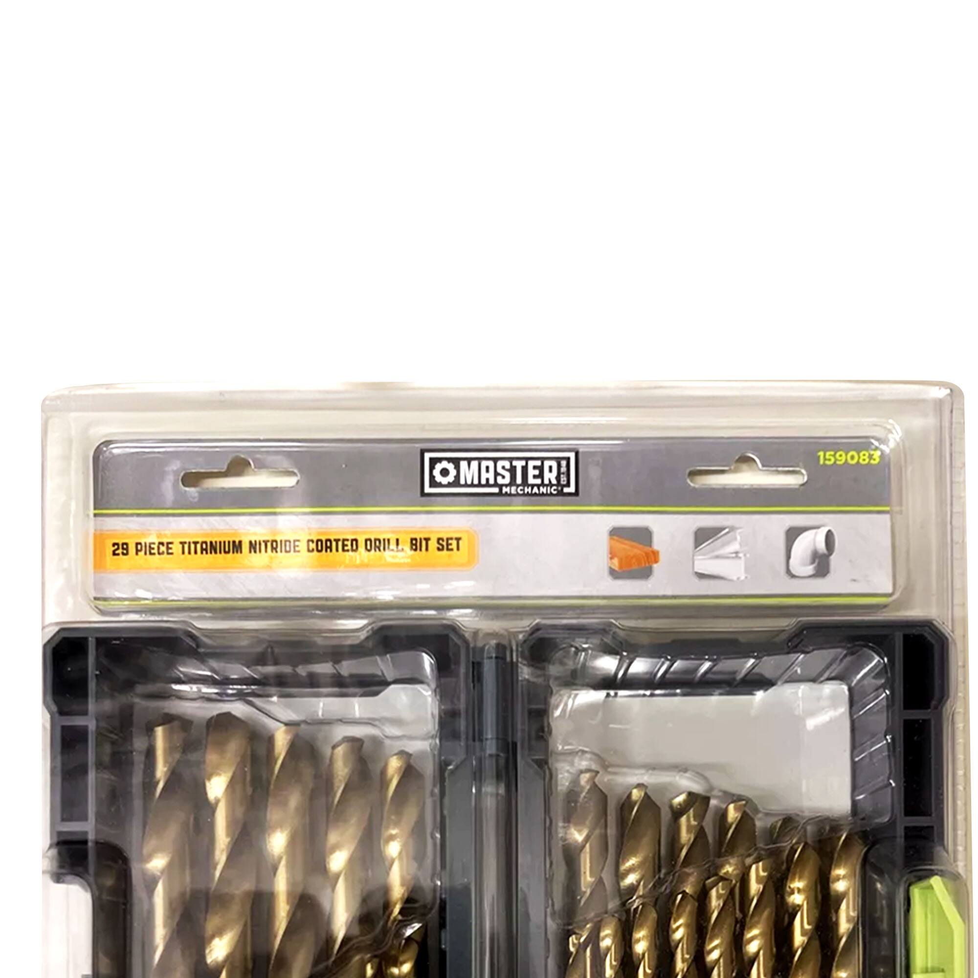 MASTER MECHANIC 159083 29 PIECE TITANIUM NITRIDE COATED DRILL BIT SET