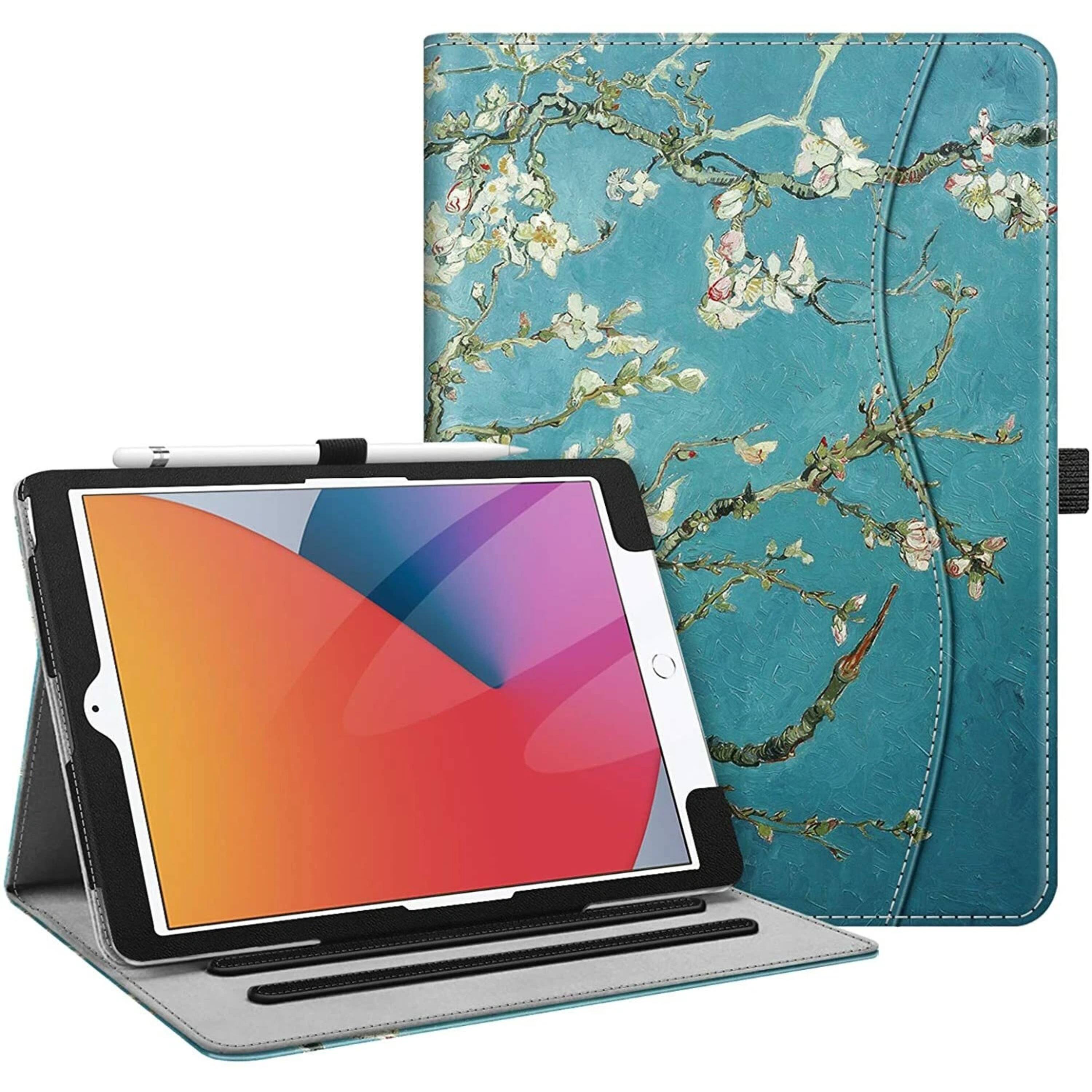 Front. Kitcheniva - Protective Stand Case For iPad 9th 8th 7th Generation 10.2 Inch With Pocket Holder Blossom - Blossom.