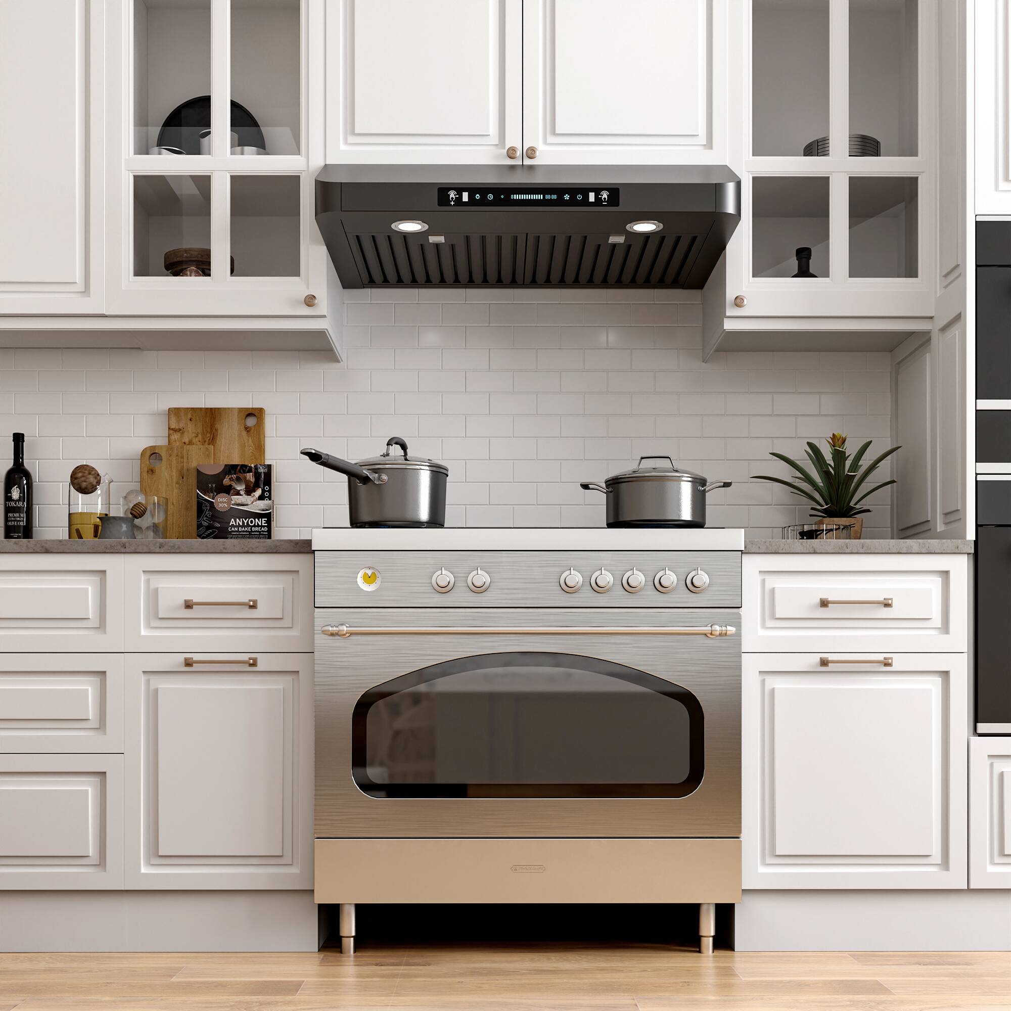 Alt View 1. Onefly - 30 inches - Externally Vented - Under Cabinet Range Hood - Black Stainless Steel.