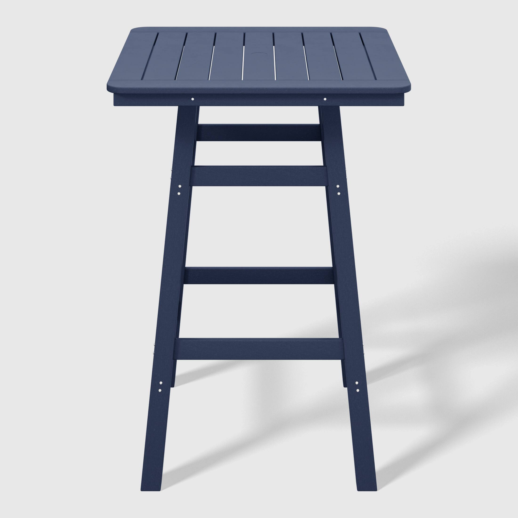 Back. WestinTrends - WestinTrends Malibu 30" Square Outdoor Patio Bistro Bar Table With Umbrella Hole - Navy Blue.
