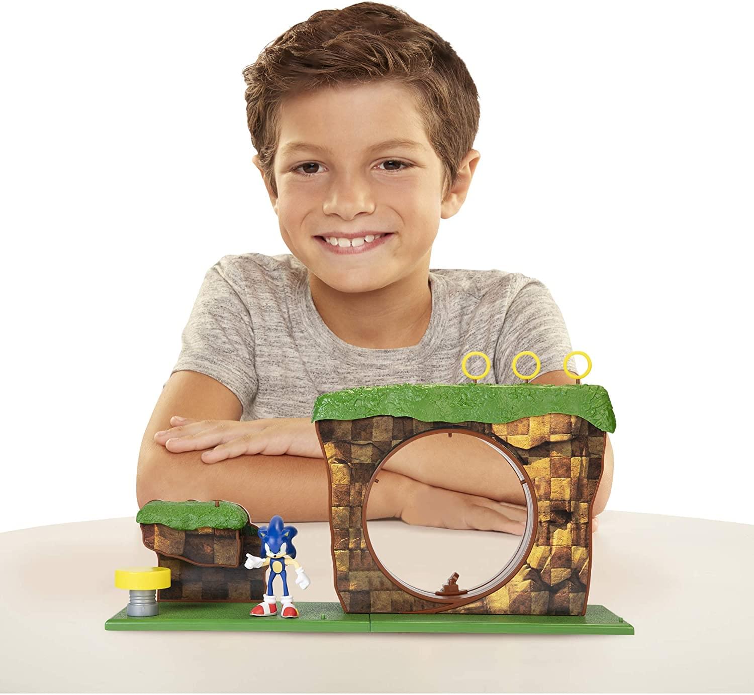 Alt View 10. Jakks Pacific - Sonic The Hedgehog Green Hill Zone 2.5 Inch Figure Playset - Green.
