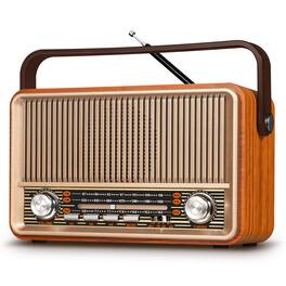 Dazzed Corner - Radio Portable AM FM,Retro Vintage Bluetooth Speaker with AUX TF USB Playing - Gold
