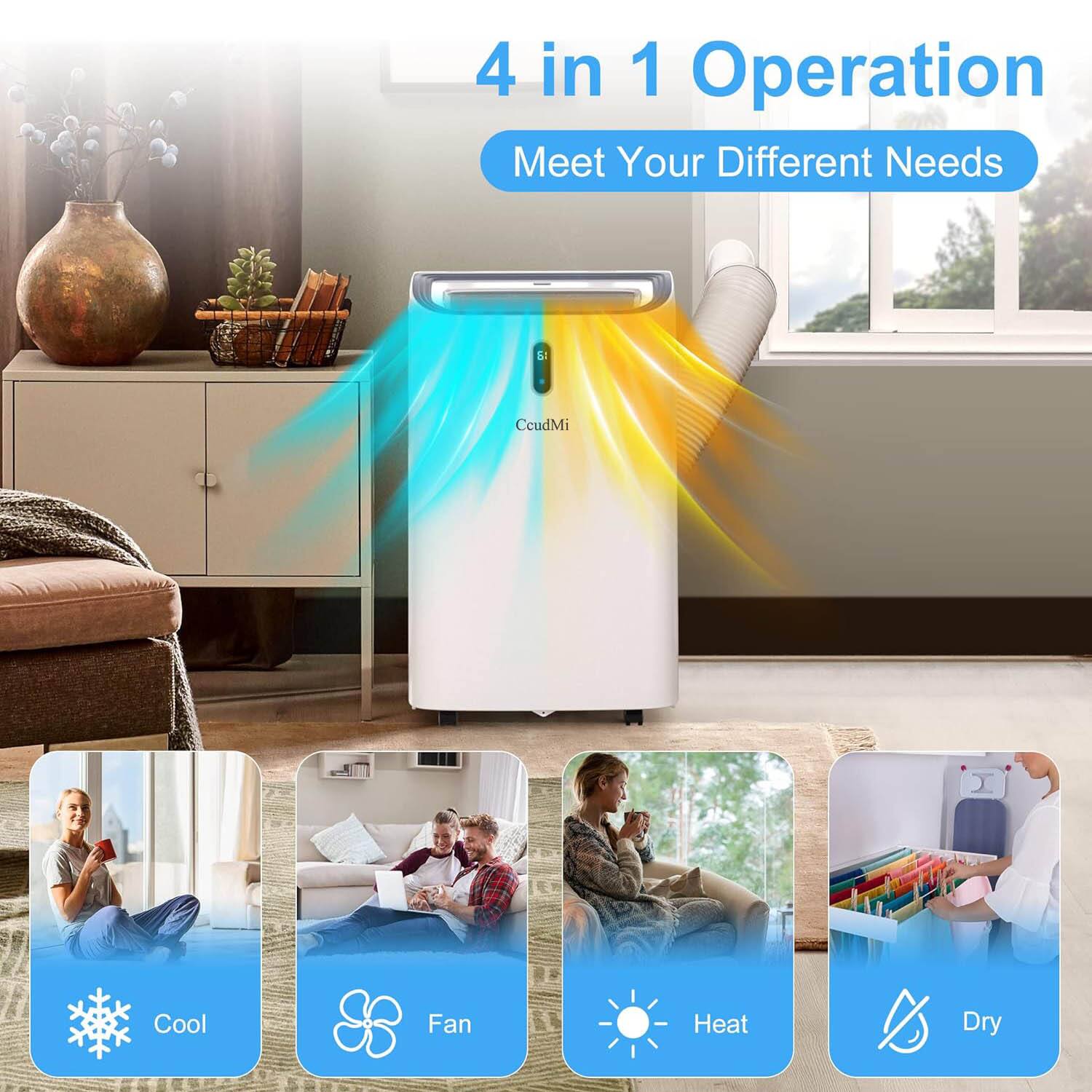 4 in 1 Operation  
Meet Your Different Needs  

Cool  
Fan  
Heat  
Dry