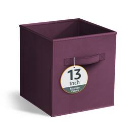 Sorbus - Large 13-Inch Foldable Storage Bin for Home, Bathroom and More, 1-Piece Cube Basket Organizer - Purple