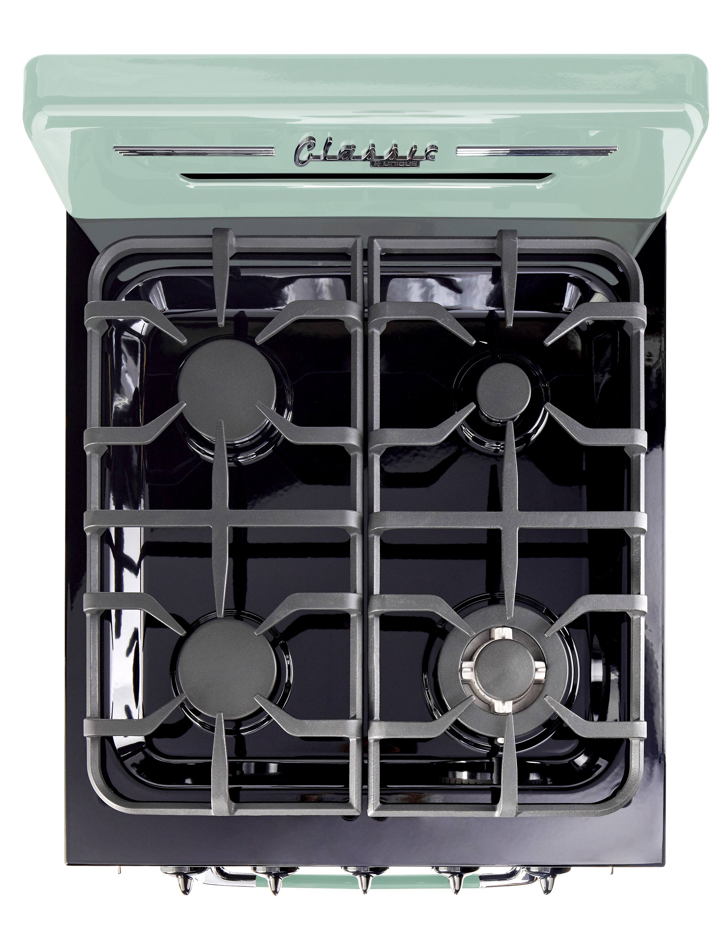 Alt View 13. Unique Appliances - Classic Retro 2.9 Cu. Ft. Freestanding Gas Convection Range - Summer Mint Green.
