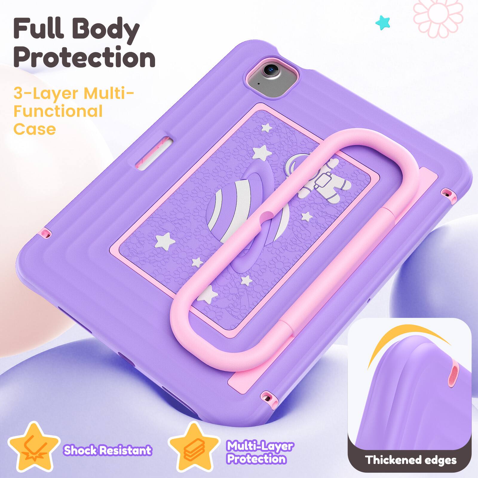 Full Body Protection  
3-Layer Multi-Functional Case  
Shock Resistant  
Multi-Layer Protection  
Thickened Edges