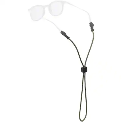 Front. Chums - Chums Fish Tip 3mm Nylon Rope Sunglasses Eyewear Retainer - Olive - Olive.