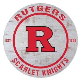 Jardine - Rutgers Scarlet Knights 20'' x 20'' Indoor/Outdoor Weathered Circle Sign - White