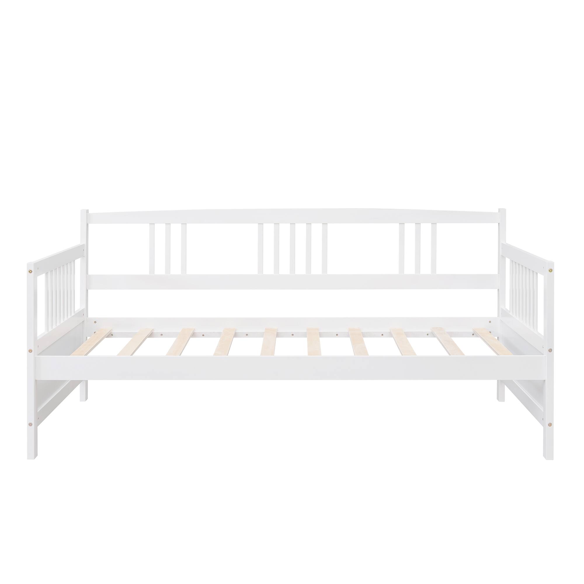 Alt View 1. Whisen - Wood Daybed with Trundle Pull-Out Bed Frame for Bedroom and Guest Room - White.
