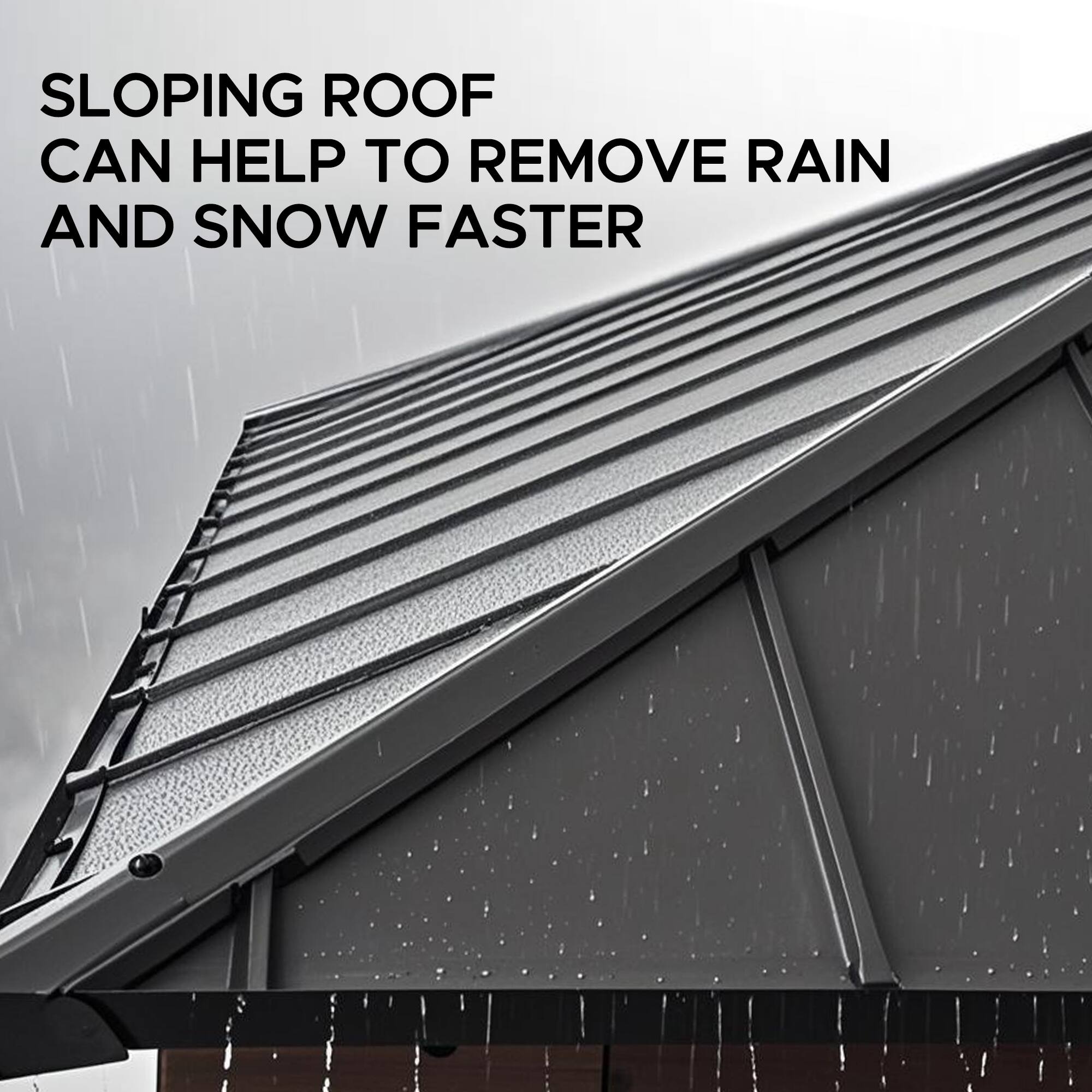 SLOPING ROOF CAN HELP TO REMOVE RAIN AND SNOW FASTER