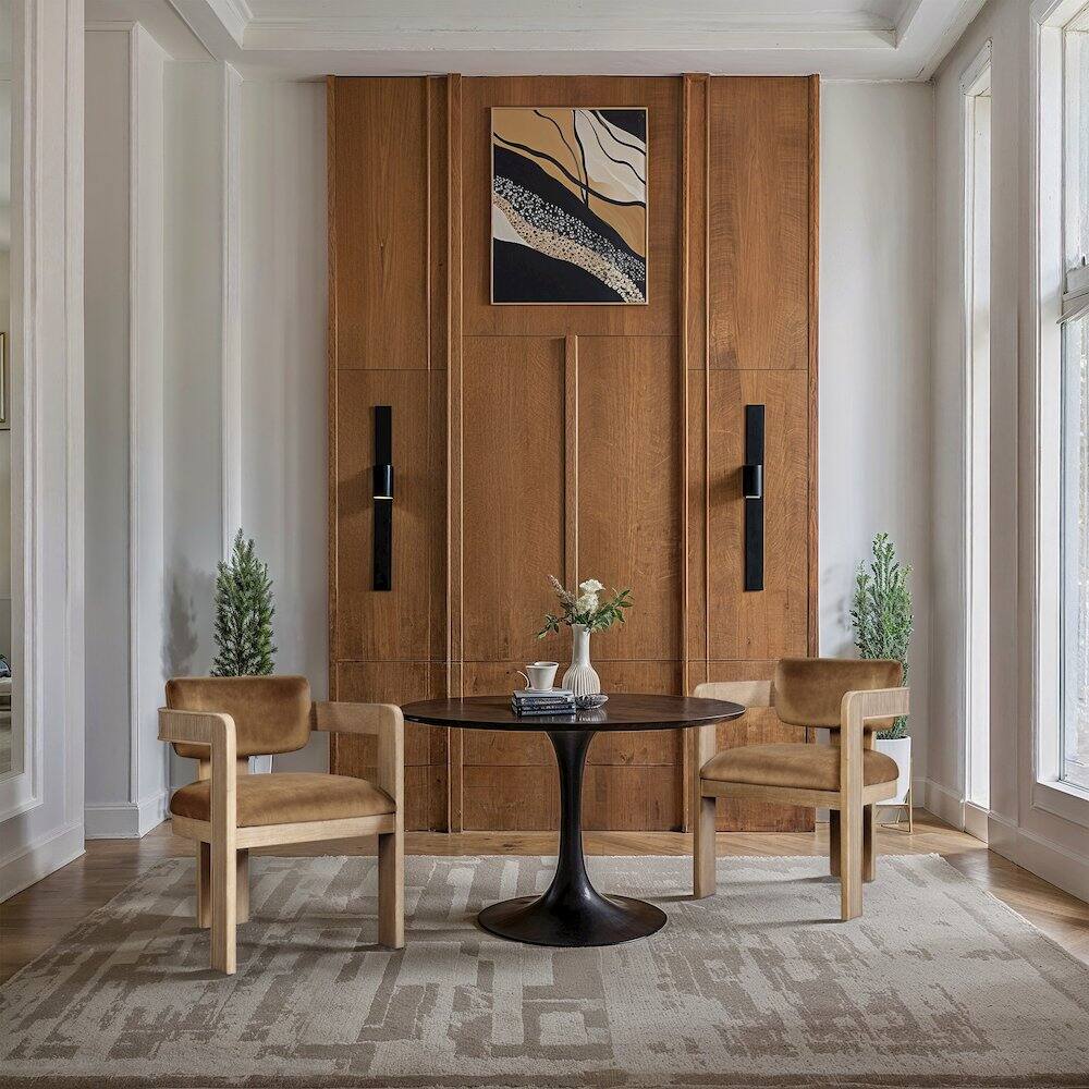 Alt View 1. Meridian Furniture - Sacha Saddle Velvet Dining Chair, Set of 2 - Brown.