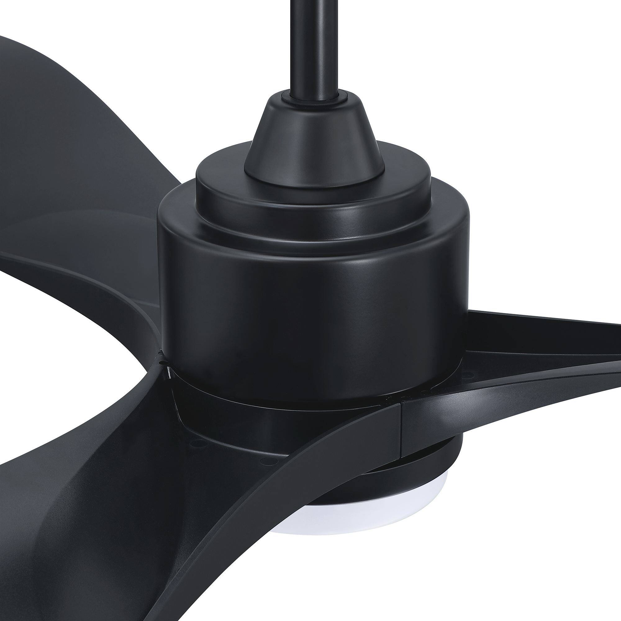 Alt View 9. Parrot Uncle - 66 in. Modern Integrated LED Black Propeller Ceiling Fan with Light and Remote - Black.