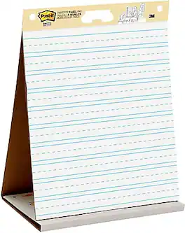 Post-it - Super Sticky Tabletop Easel Pad, 20" x 23", Primary Lined, 20 Sheets/Pad - White