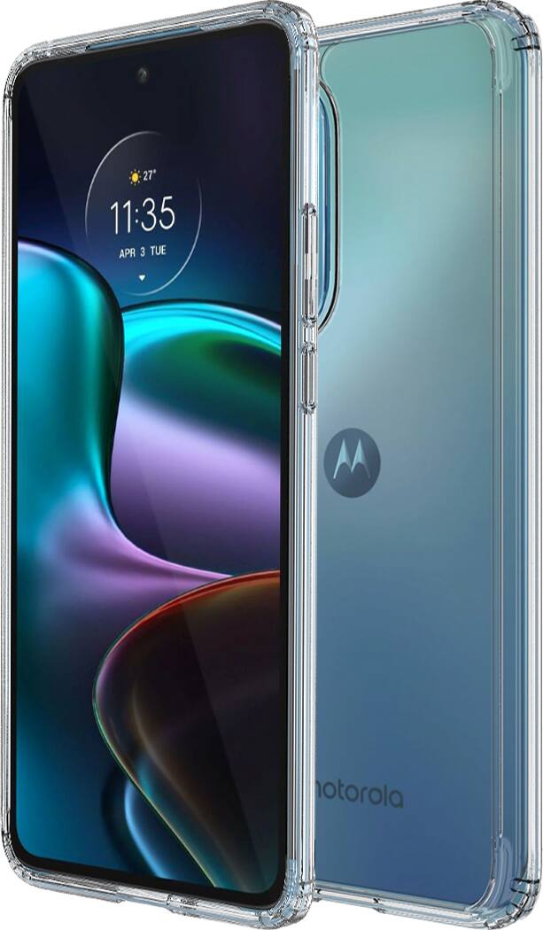 Alt View 13. SaharaCase - Hybrid-Flex Hard Shell Series Case for Motorola Edge (2022) - Clear.