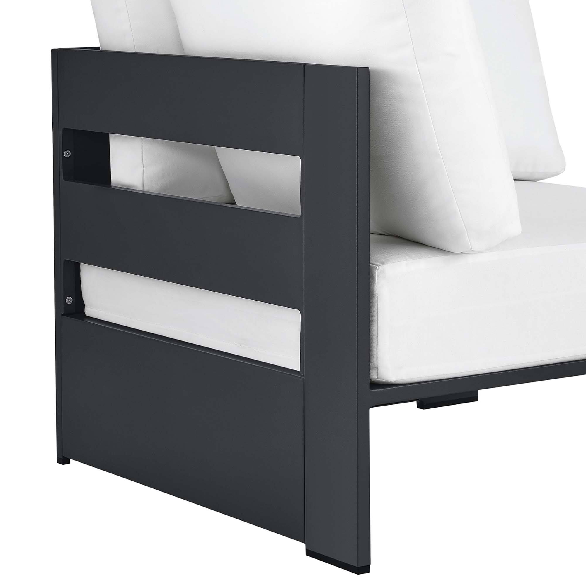 Alt View 4. Modway - Tahoe Outdoor Patio Powder-Coated Aluminum Modular Corner Chair by Modway - Gray White.