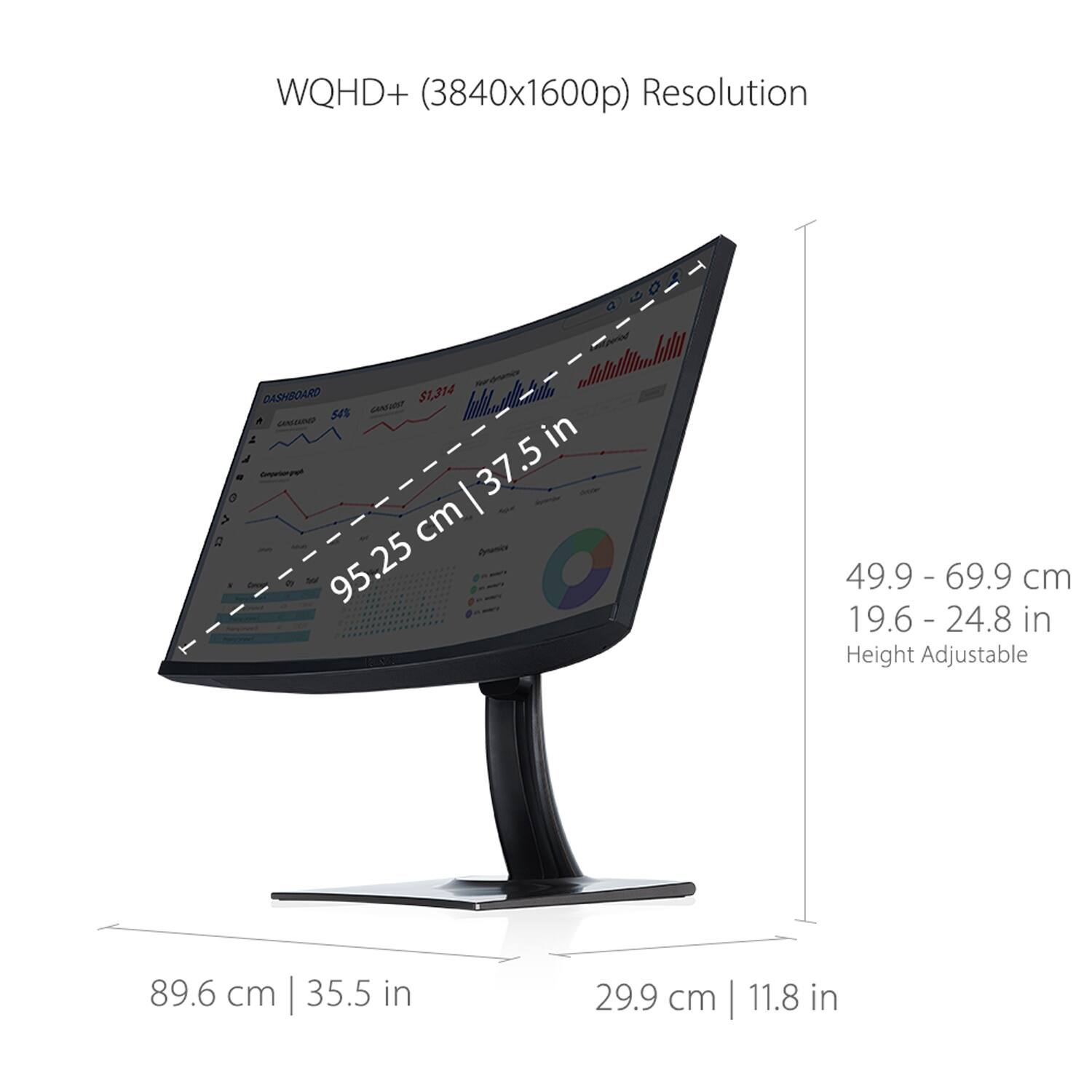 Alt View 18. ViewSonic - ColorPro VP3881A 38" LED WQHD Curved Monitor with HDR10 (USB C/HDMI/DisplayPort) - Black.