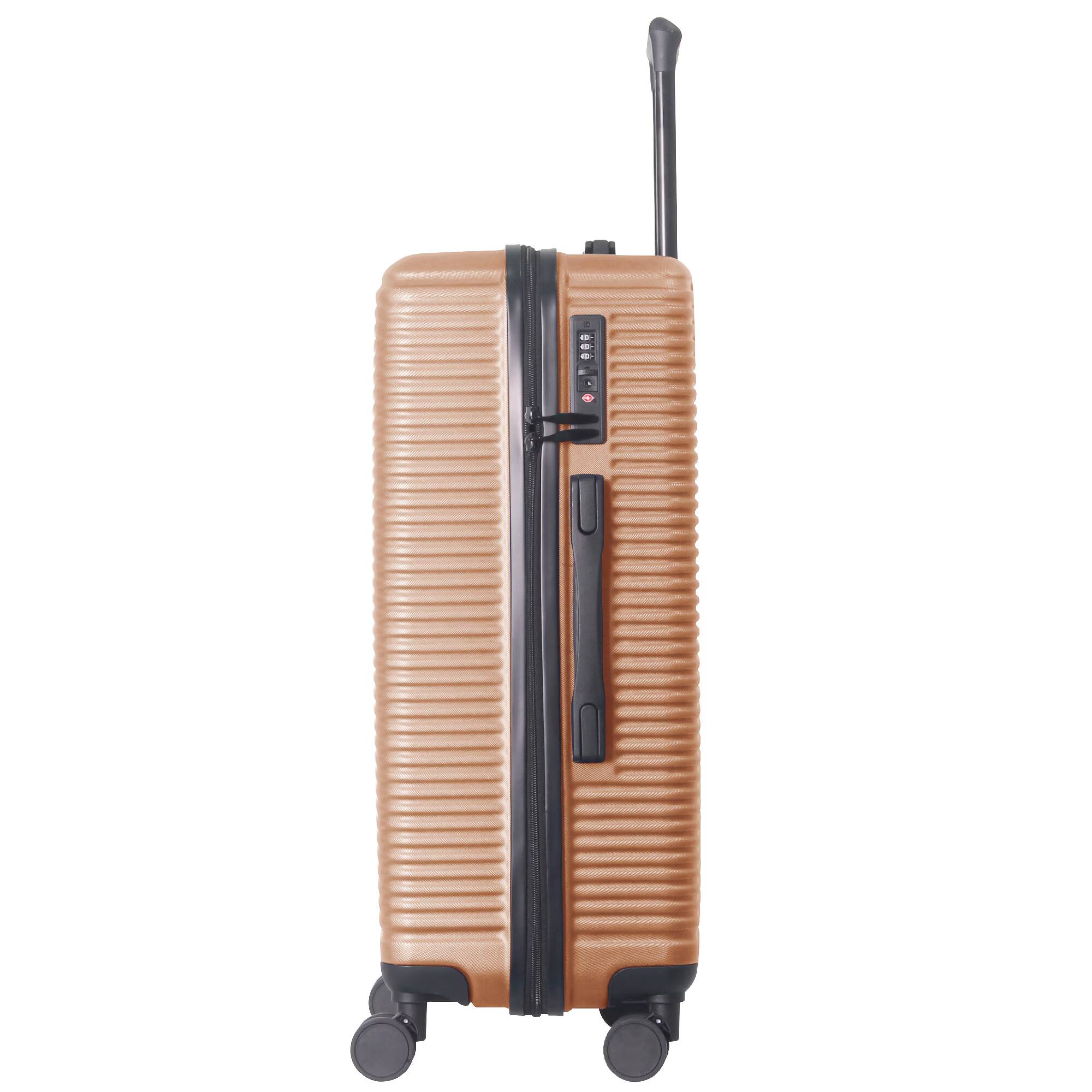 Alt View 6. Bestier - 3-Piece ABS Hardshell Luggage Set (20”/24”/28”) with Spinner Wheels, TSA Lock & Lightweight Design - Champagne.