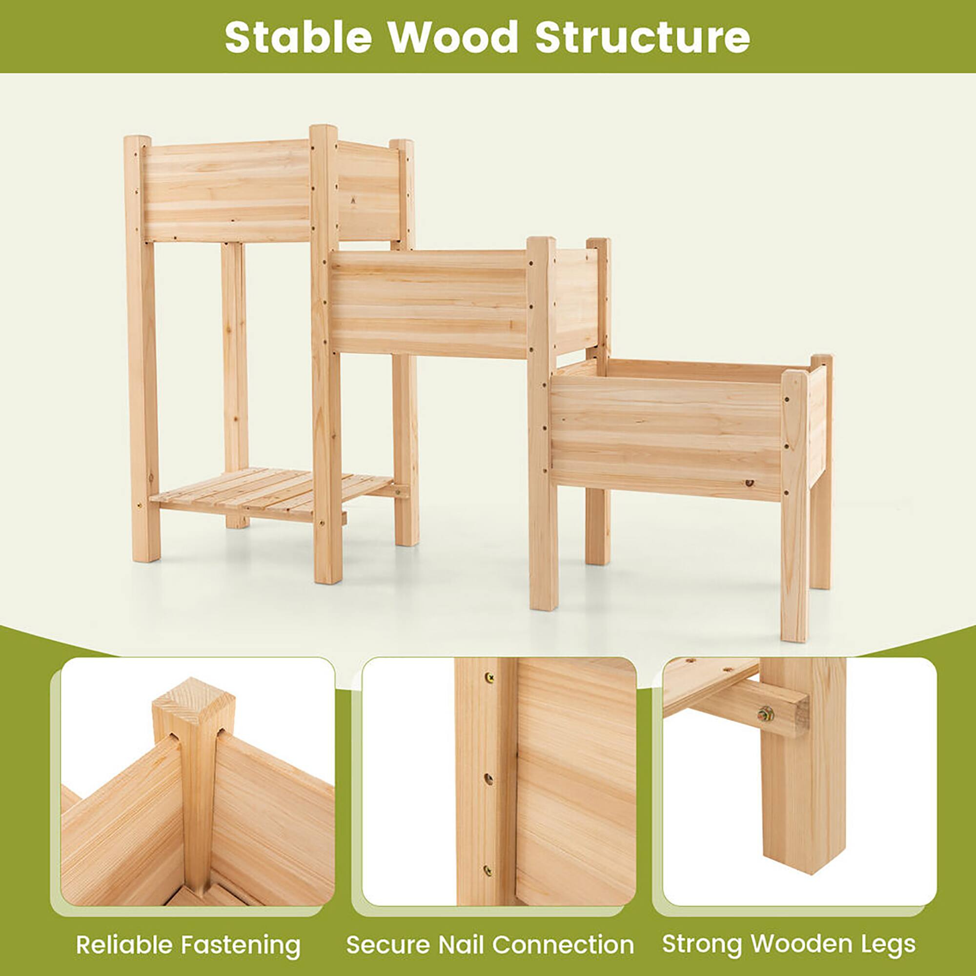 Stable Wood Structure

- Reliable Fastening
- Secure Nail Connection
- Strong Wooden Legs