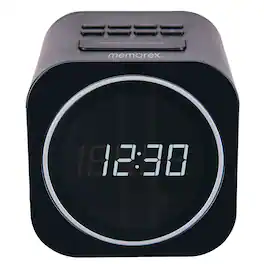 Memorex - MX-CR140 Dual Alarm FM Clock Radio with USB Charging - Black