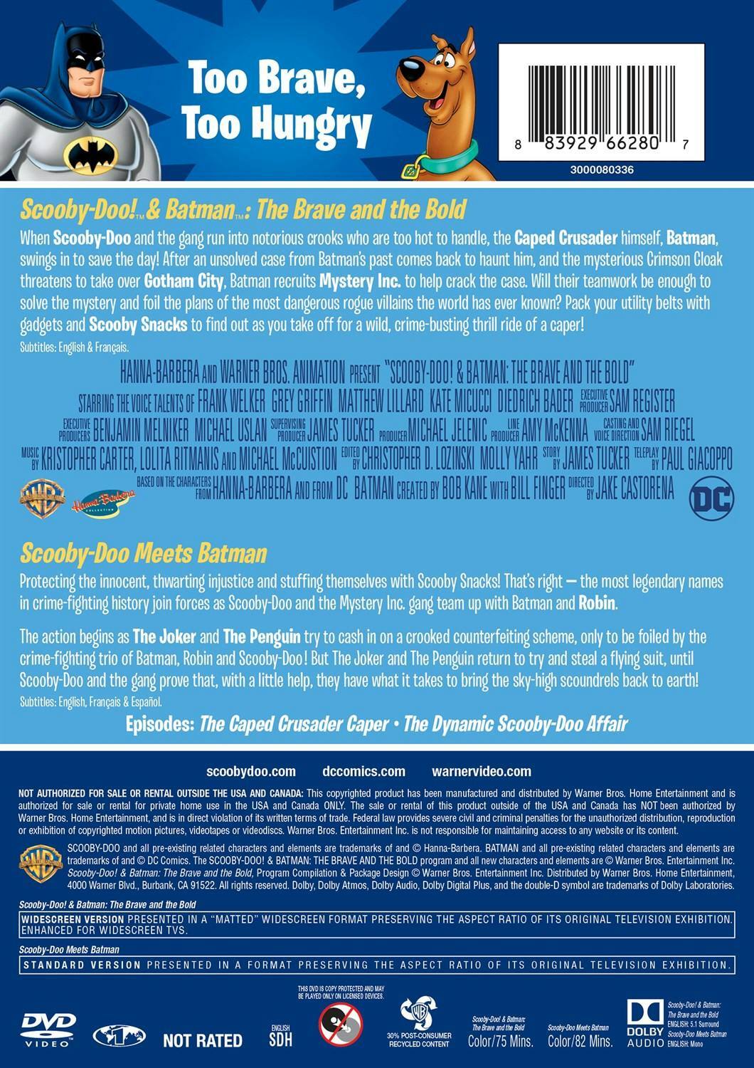 Back. Scooby-Doo Meets Batman/Scooby-Doo and Batman: The Brave... (DVD Double Feature) [DVD].