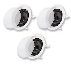 Front. Acoustic Audio by Goldwood - CS-IC83 in Ceiling 8" Home Theater 3 Piece Speaker Set 3 Way CS-IC83-3S - Paintable White.